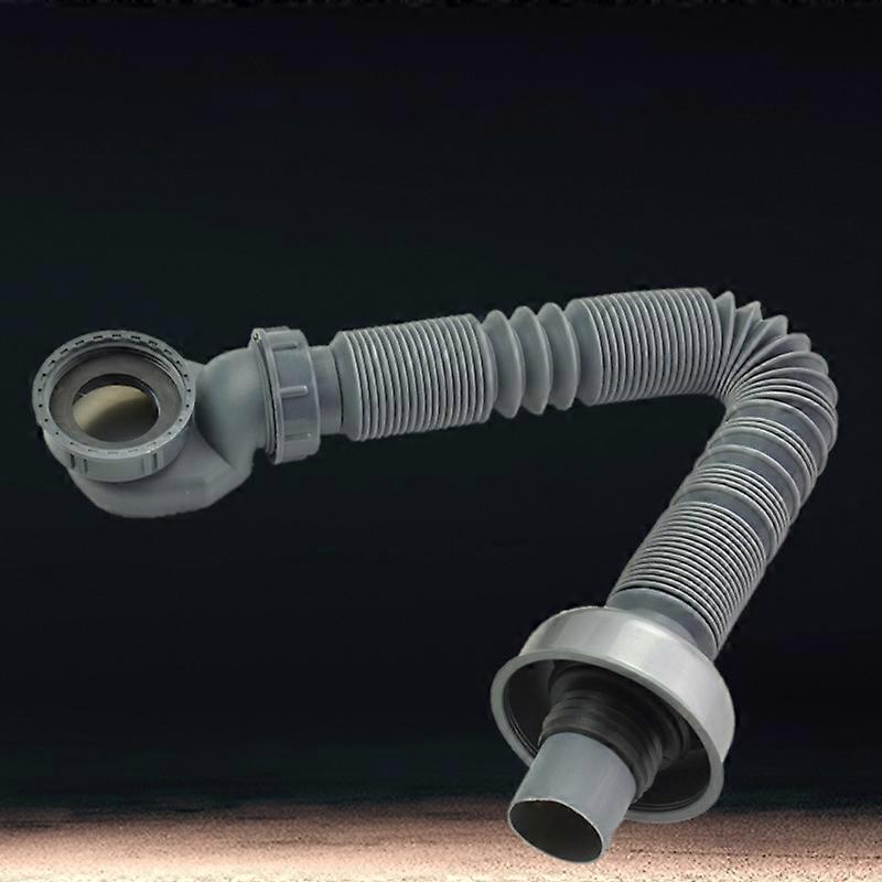 Universal Sink Drain Pipe 90cm Expandable Flexible P-Trap Smell-Proof Design Thread Discharge Hose for 45-48mm Thread New
