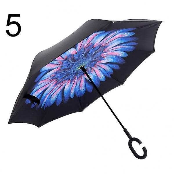 Double Layer Uv Protection Type Handle Inverted Upright Umbrella