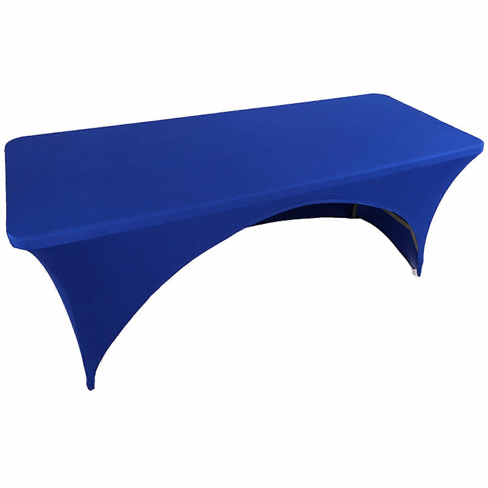 Stretch Spandex Table Covers, Fitted Rectangular Tablecloths for Event Decoration Linens, Durable and Reusable Fabric with Elastic Leg Pockets,