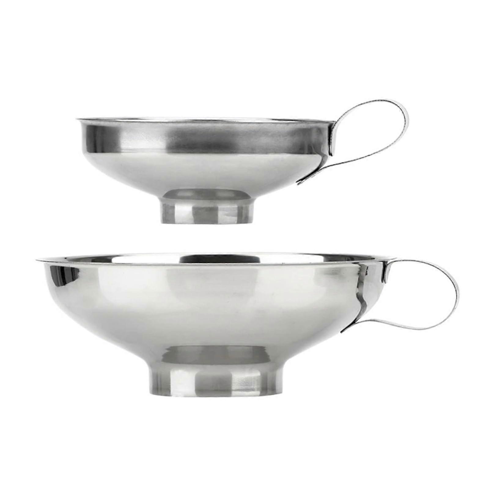 Stainless steel canning funnel with wide opening, size S/L, for oil and liquids (Small).
