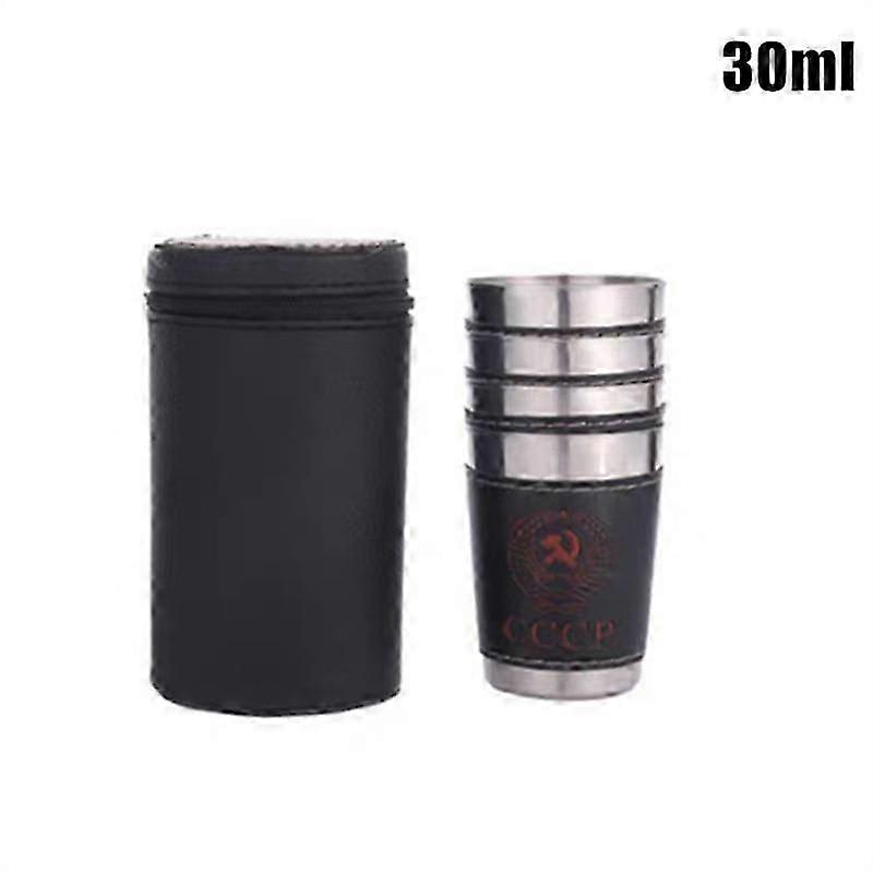 1 ~ 8DB 30/70/170ml kültéri kemping étkészlet utazó csészék készlet piknik kellékek rozsdamentes acél bor sör csésze whisky bögrék PU