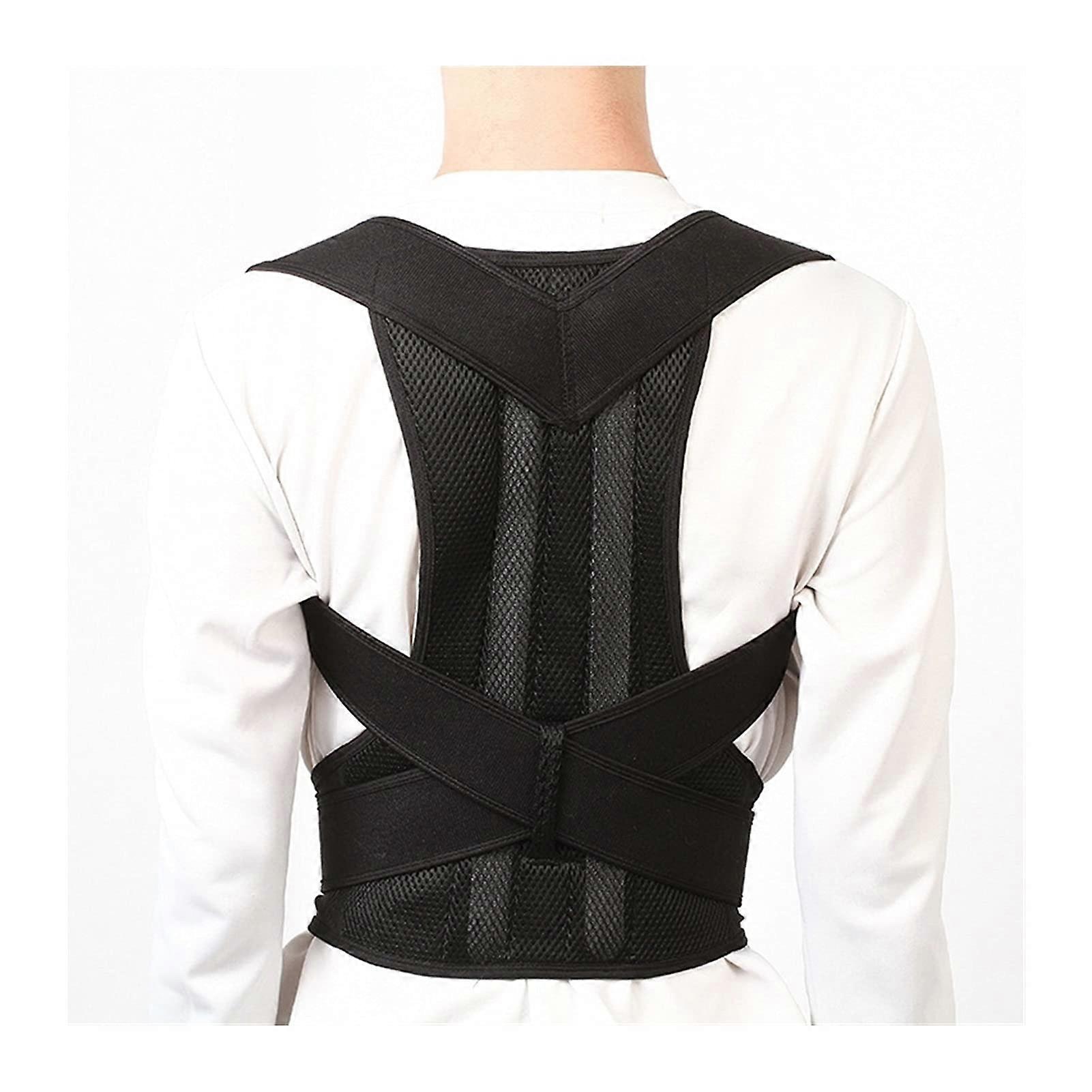 Posture Correction Shoulder Support XXL, Fully Adjustable Back Brace Made of Breathable Fabric for Pain Relief