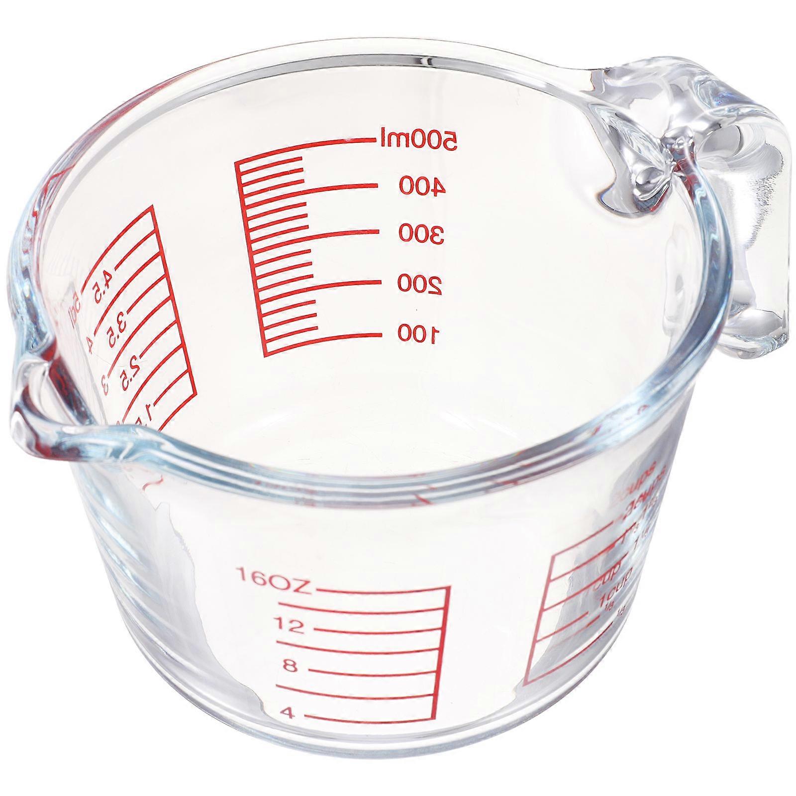 Tablespoon Measuring Cup Multi Function Large Capacity Baking Accessory Transparent 500ml Glass Measuring Jug 1Pcs
