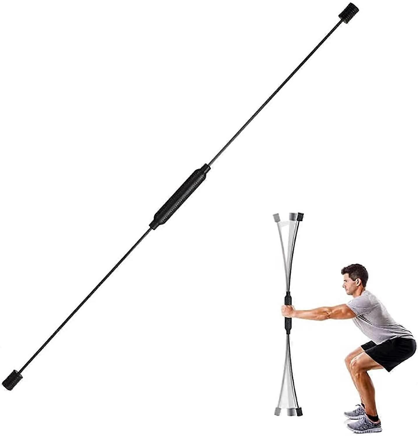 Fitness Swing Bar - Elastic Fitness Stick for Vibration Training, Flexible Toning Rod, Removable Black Muscle Strengthening Tool