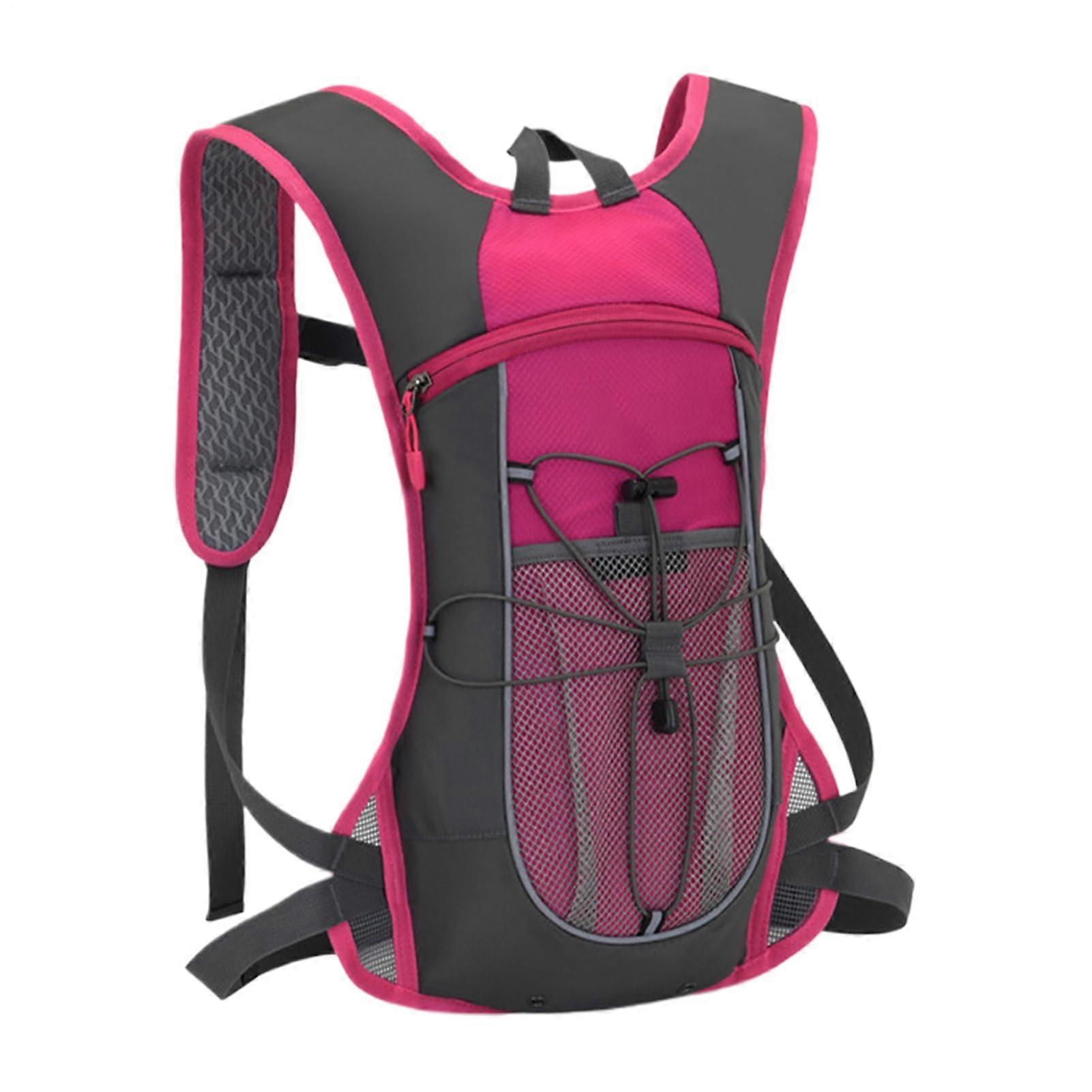 Hydration Backpack For Hiking And Cycling, Breathable Nylon Daypack, Reservoir Compatible, Hot Pink