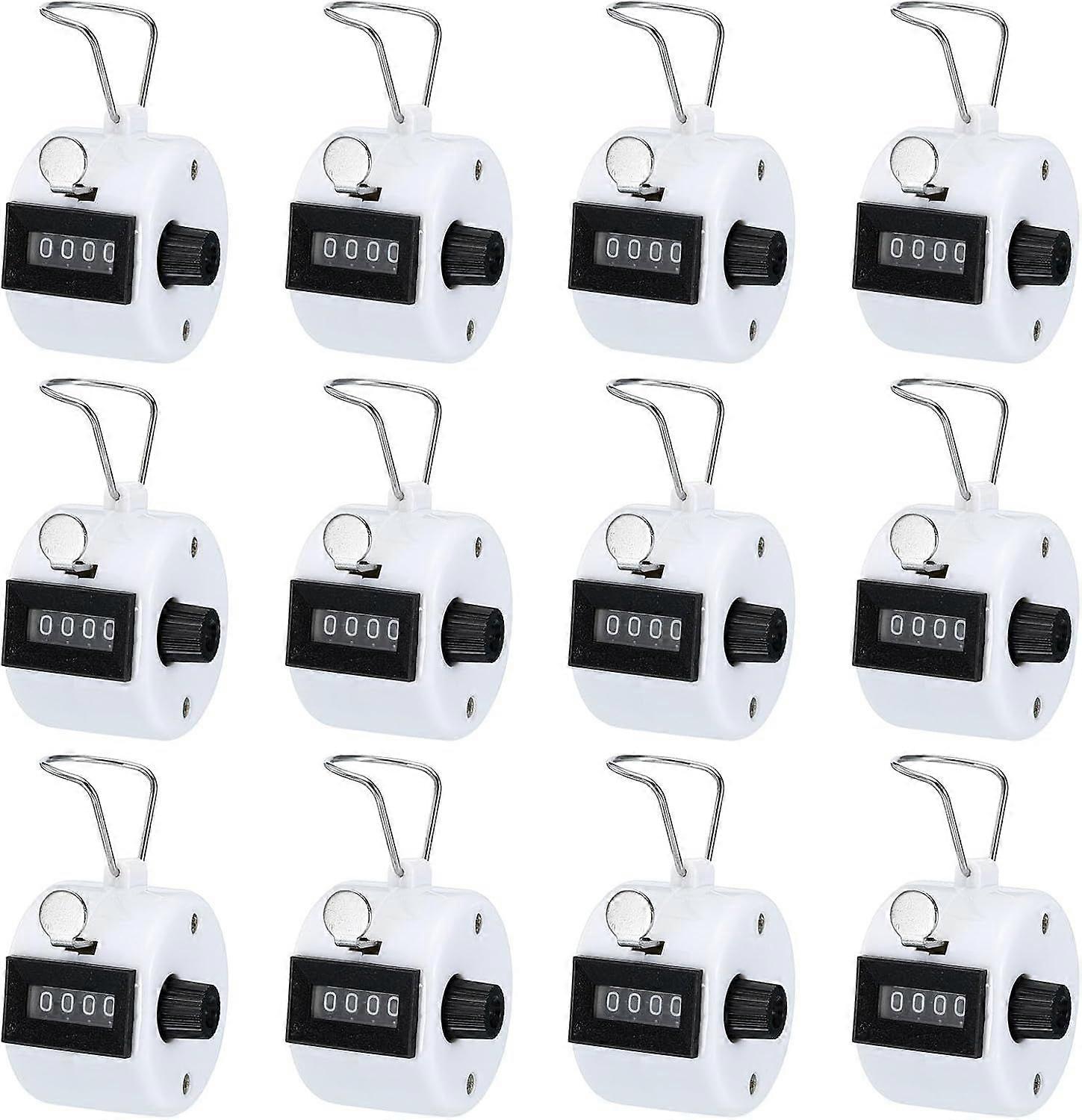 Counter, Counting Counter, 4 Digit Hand Counter, Handheld Plastic Small Gym Counter (White)