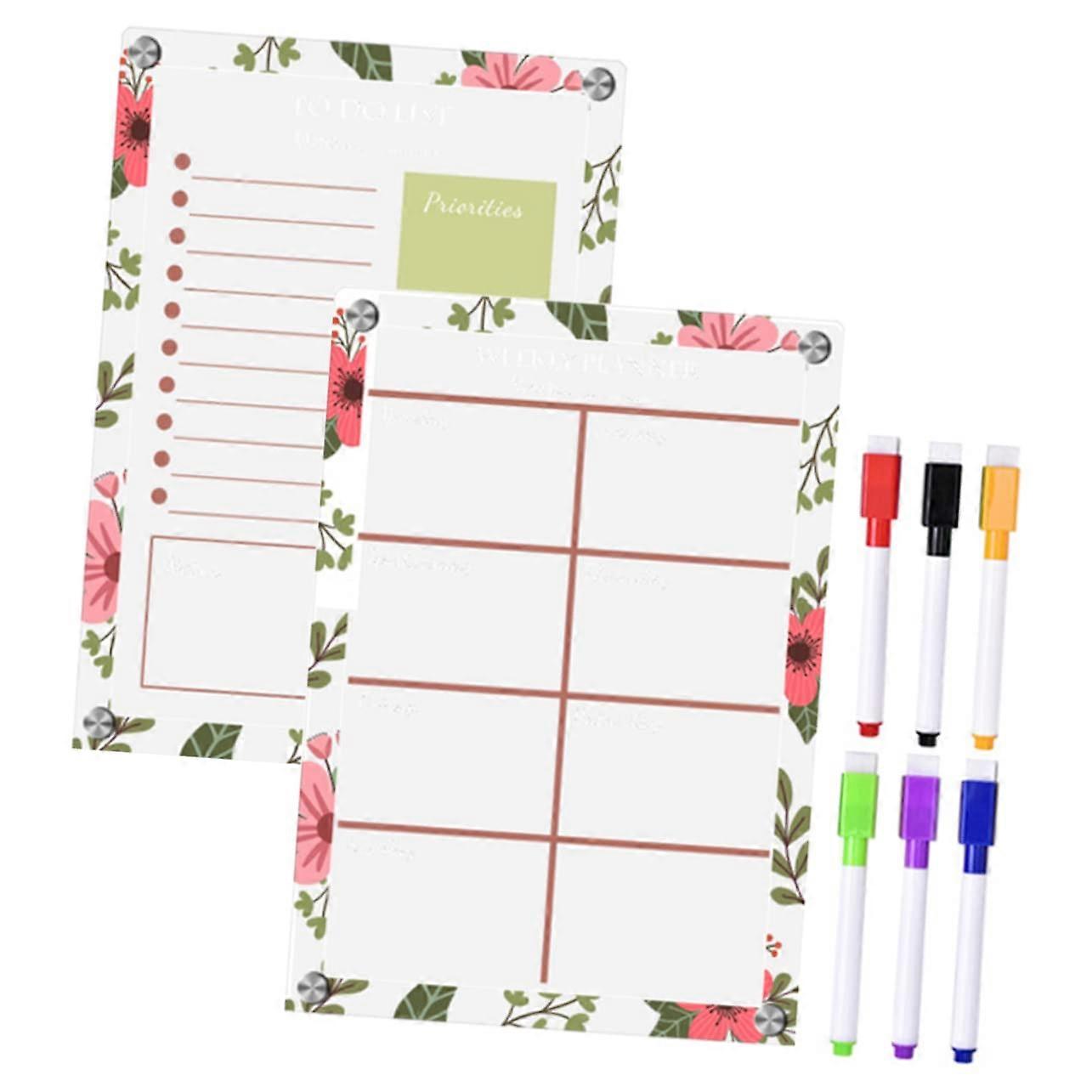 Magnetic Writing Board with Erasable Markers for Tasks and Appointments