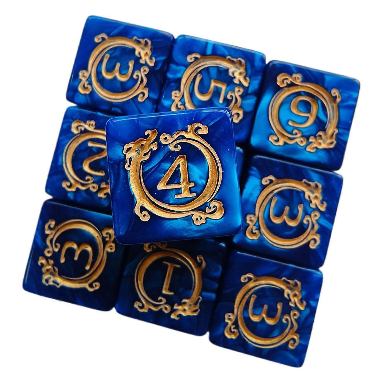 Dice Set, 10Piece Creative Dragon Pattern Polyhedral Dice for RolePlaying Games