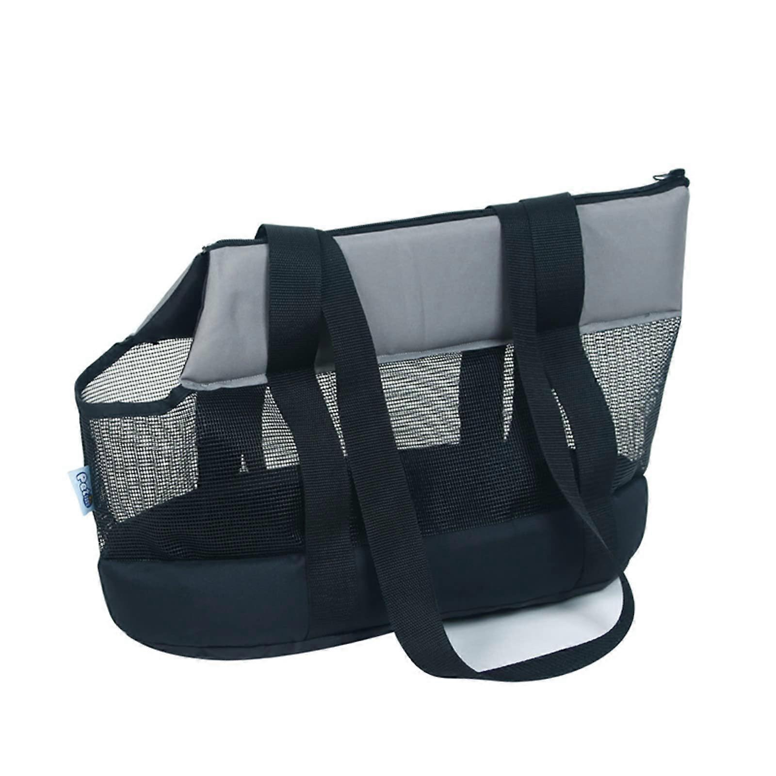 Portable Pet Carrier Bag for Cats - Large Capacity, Breathable Fabric, Adjustable Strap, Stylish Black Design