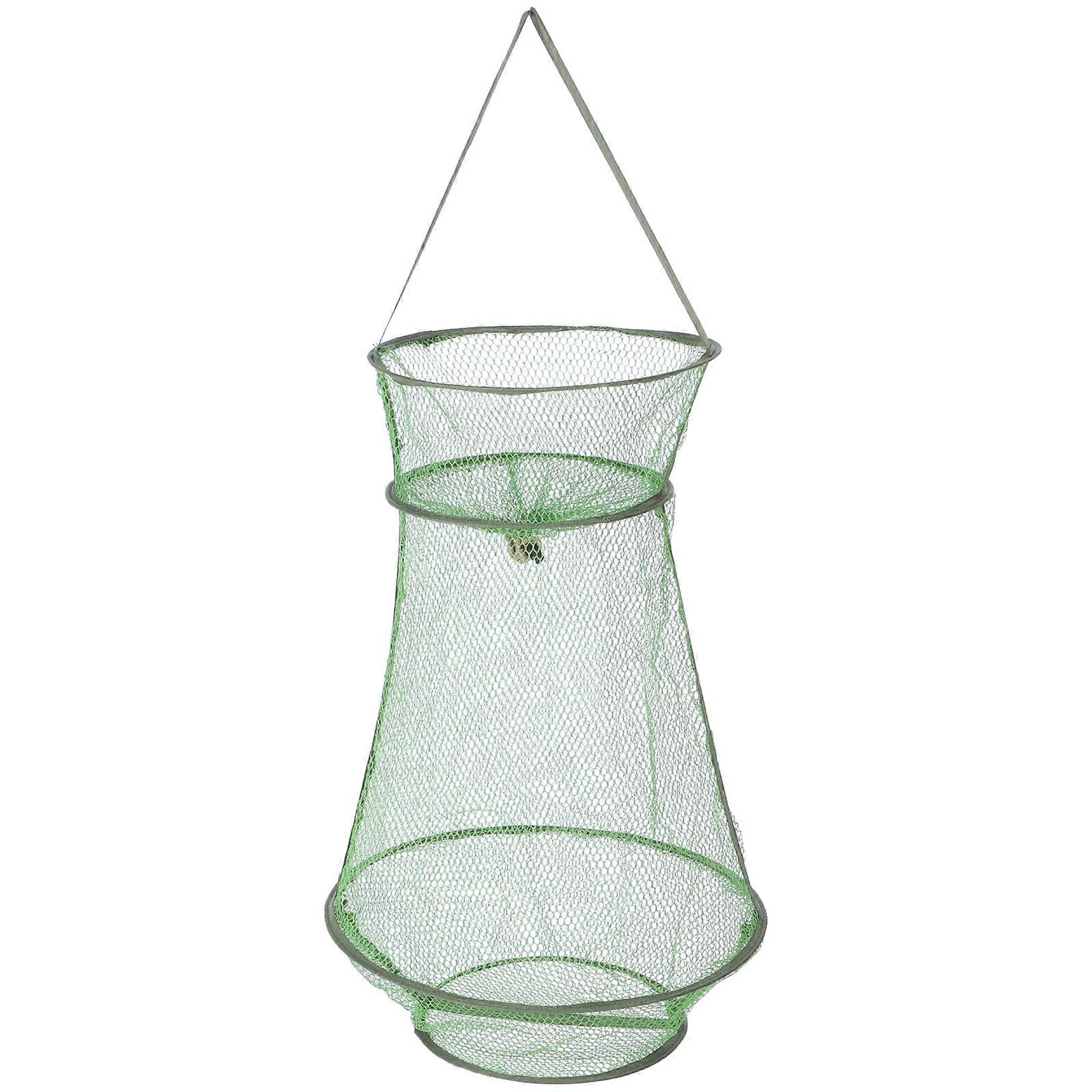 Mesh Fishing Net Temporary Fish Storage For Fishing Enthusiasts Round Drawstring Control Foldable 1Pcs