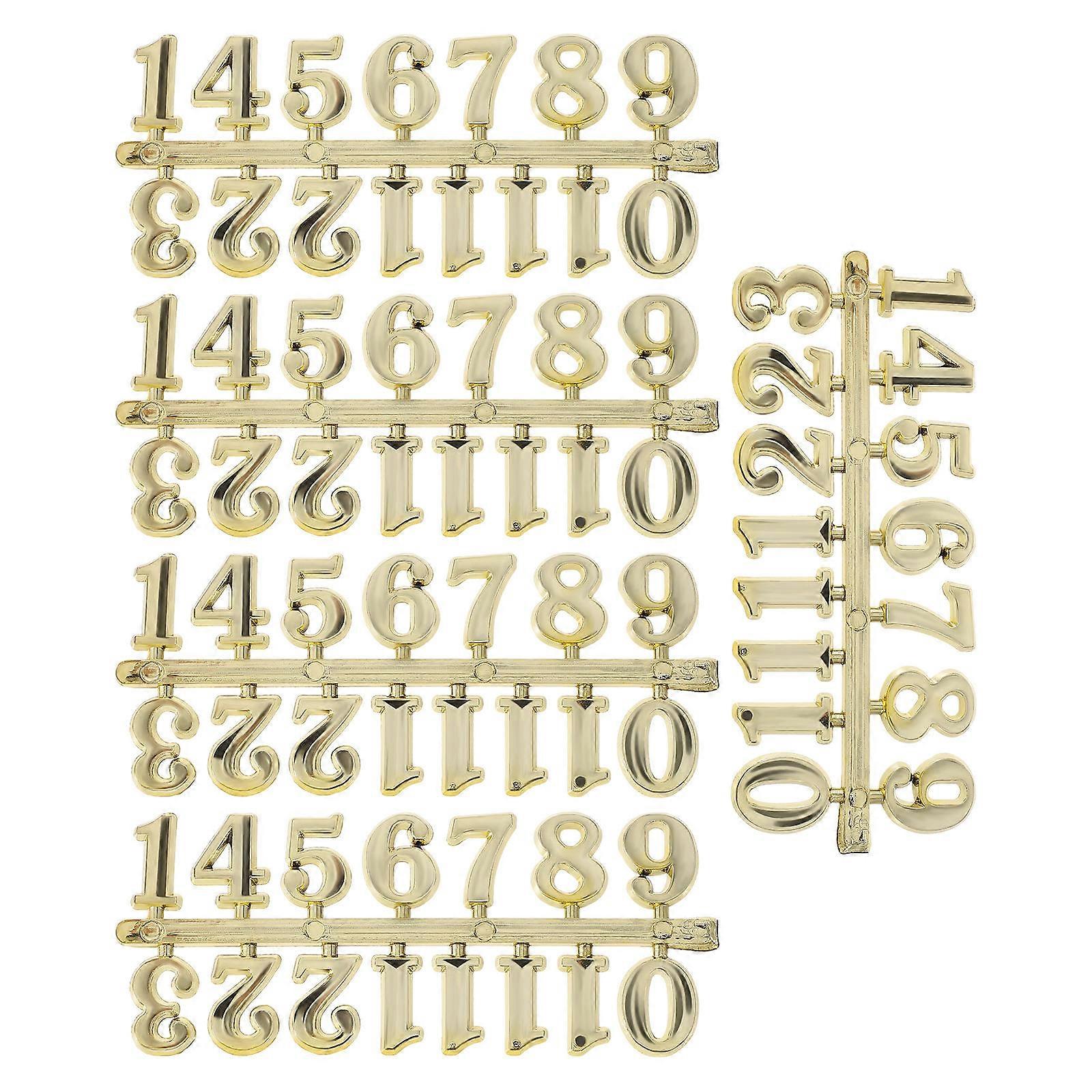 5 Sets DIY Arabic Clock Numbers Kit with Gold Creative Numerals for Wall Clocks – Elegant and Easy to Use Replacement Parts for Home Decor