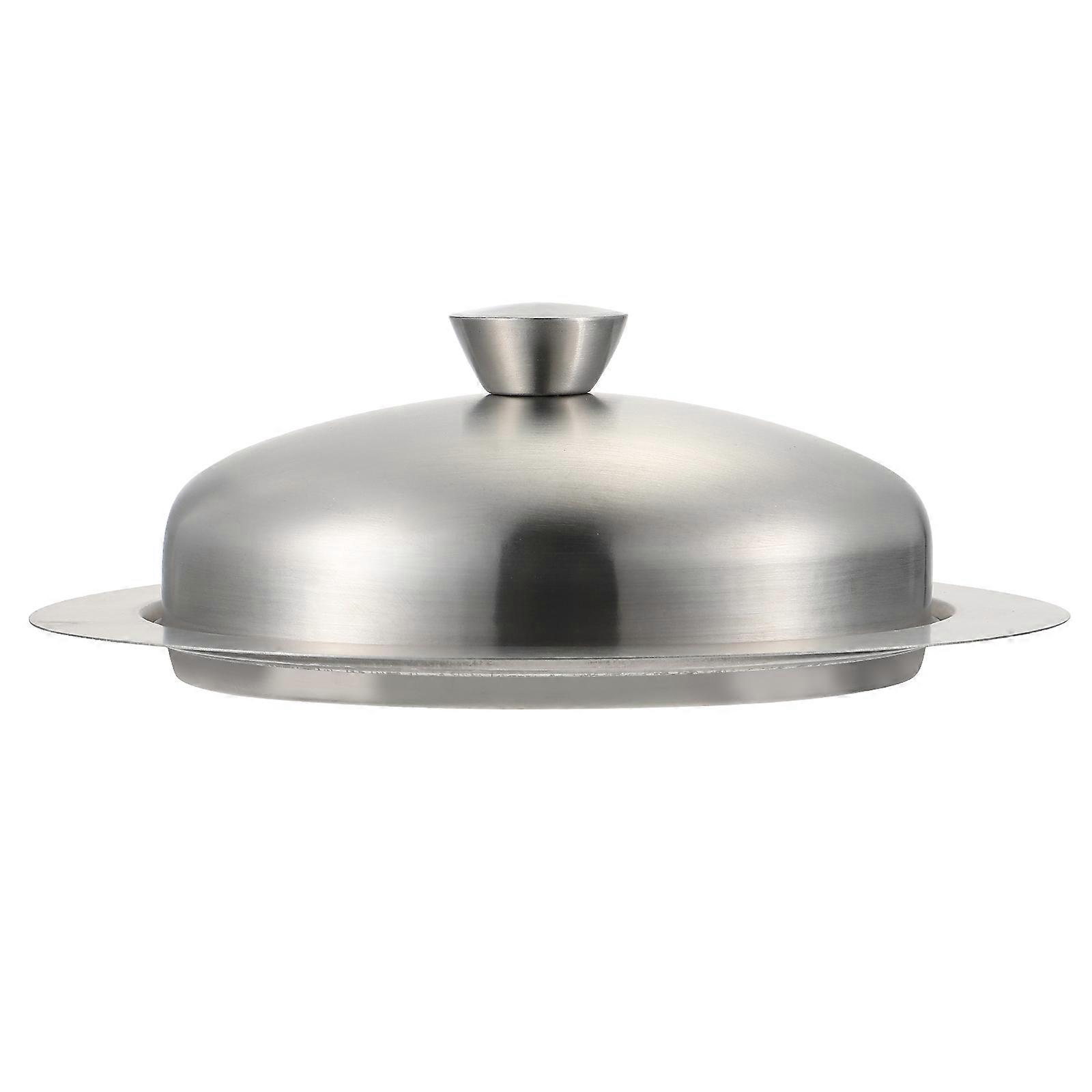 Assorted Color Stainless Steel Butter Plate with Cover for Convenient Storage and Freshness 1pc
