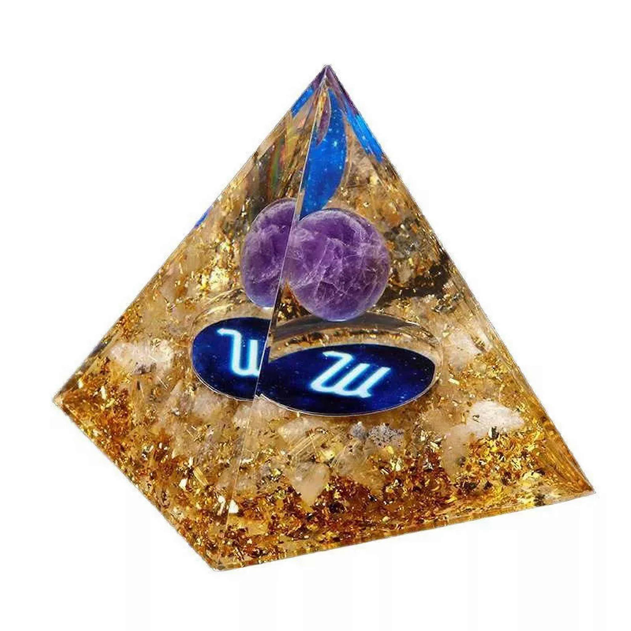 10x Natural Gold Rutilated Quartz Crystal Scorpio Pyramid Orgonite Desktop Decor 2 Inch Healing Stone