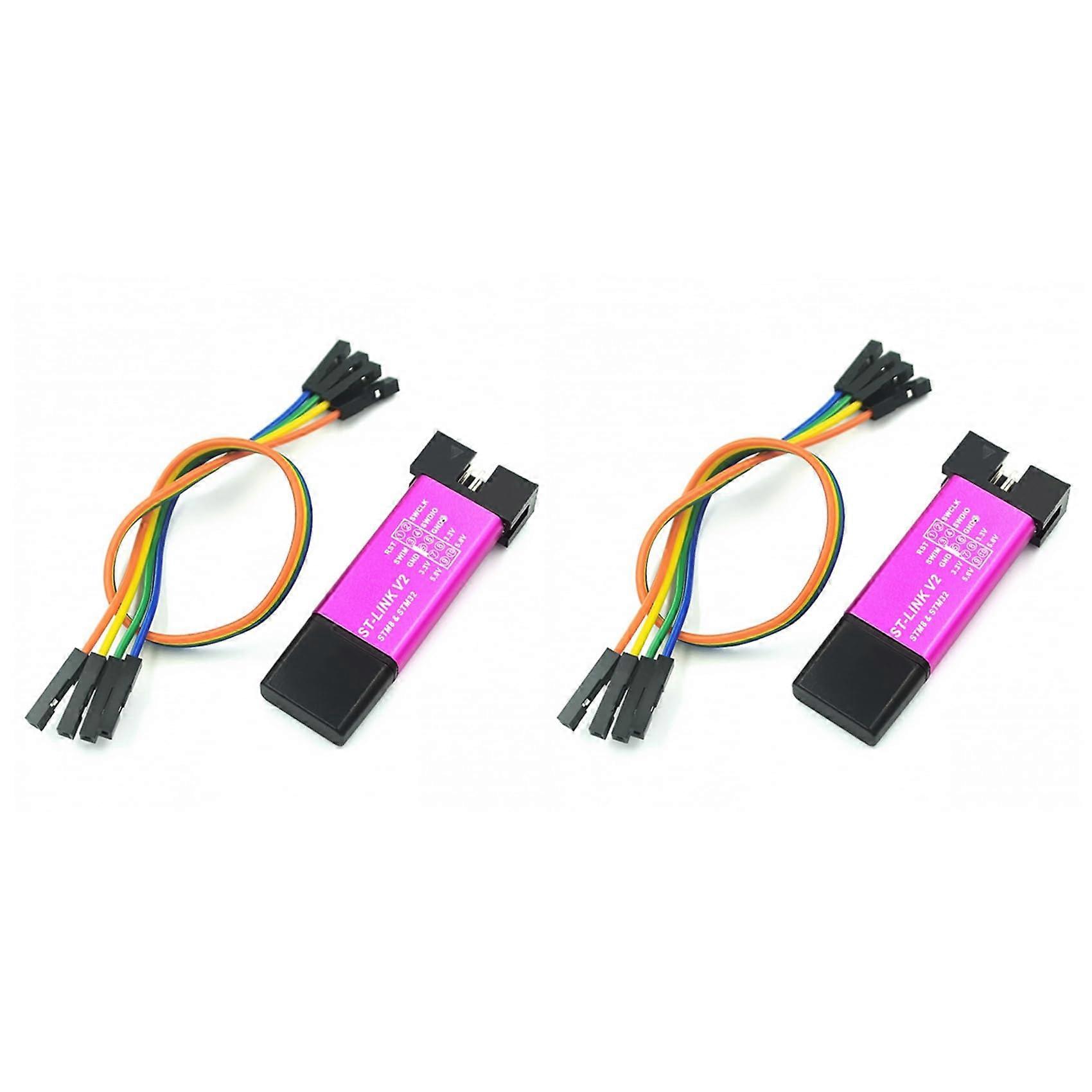2X Link V2 Mini STM8 STM32 Simulator Programmer with Cable and Cover, Random Color, Compatible with STM32 Development Tools