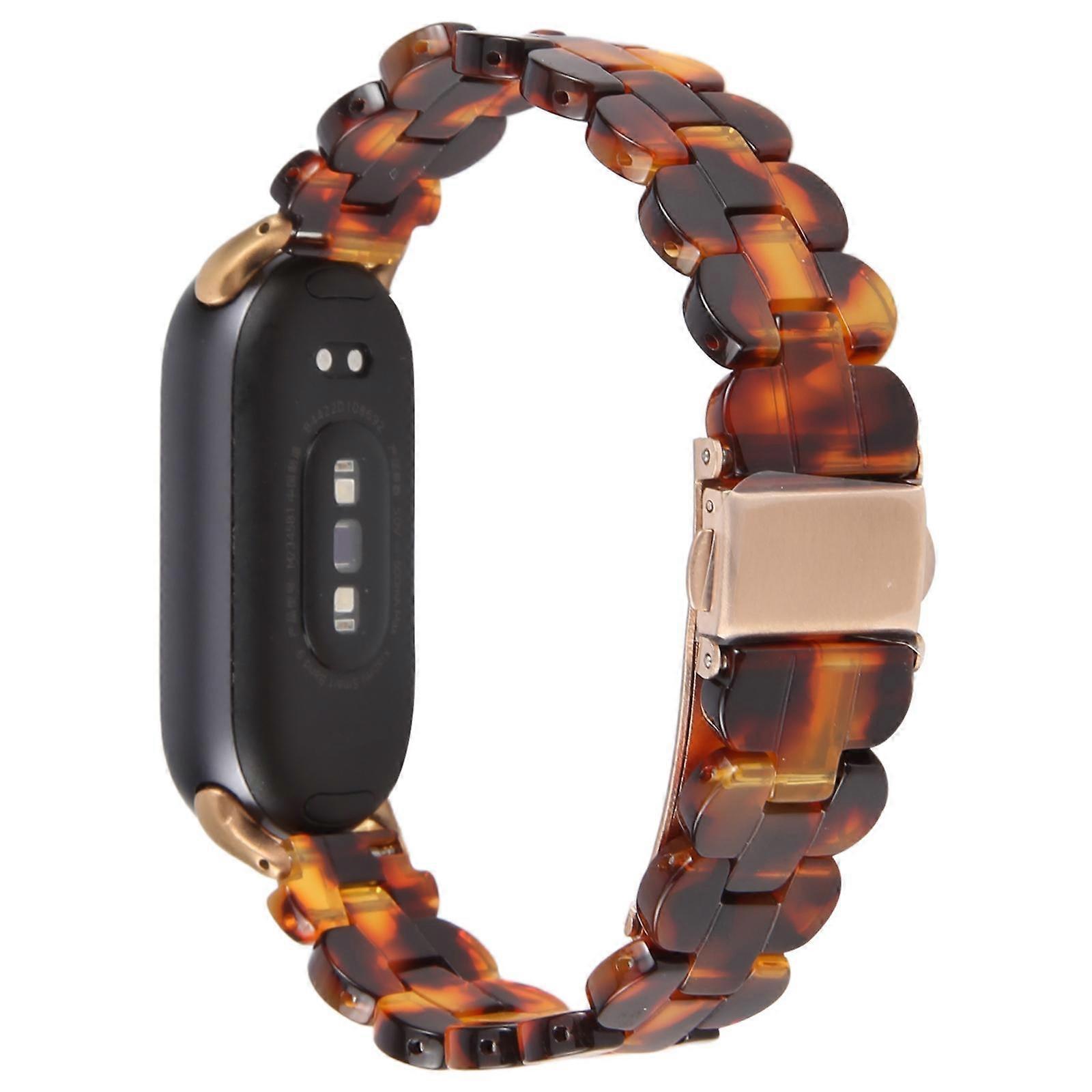 For Xiaomi Smart Band 9 / Band 8 Replacement Slim Resin Watch Strap with Adjustment Tool Tortoiseshell