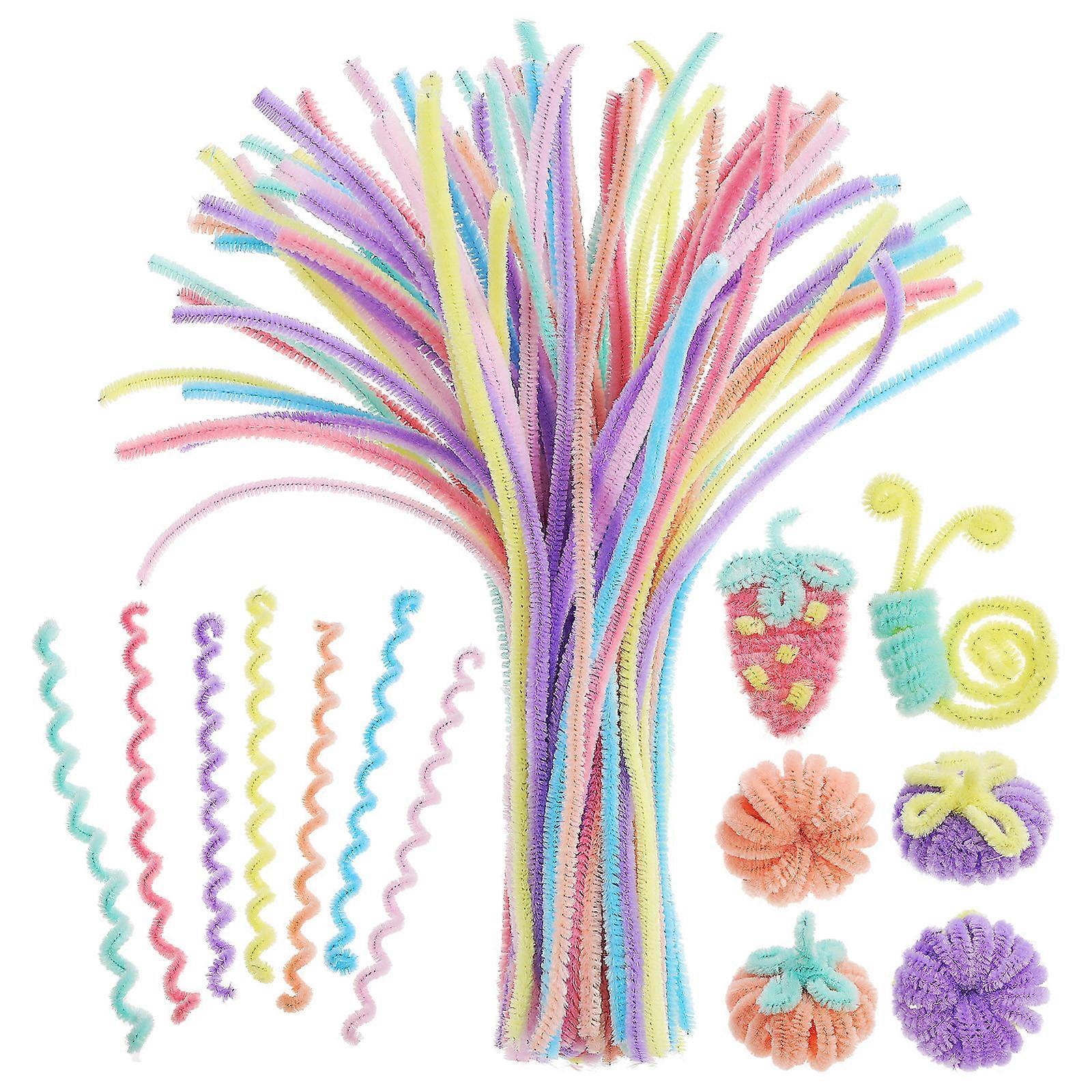300PCS Thick Plush Pipe Cleaners, Soft Twisting Stems for DIY Crafts, Art Projects & Decorations