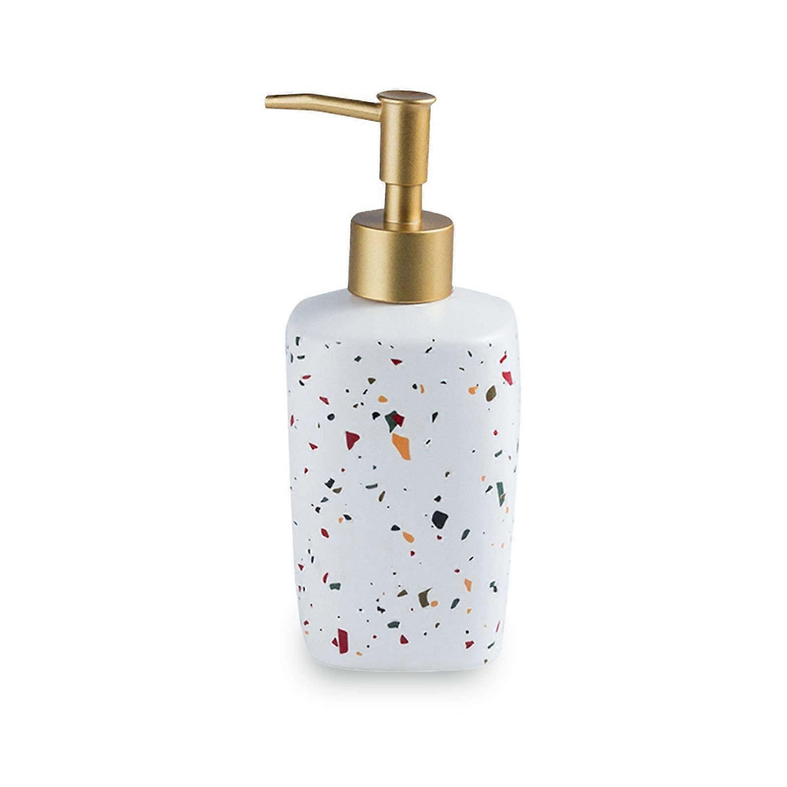 Soap dispenser with pump, refillable lotion dispenser set for bathroom countertop