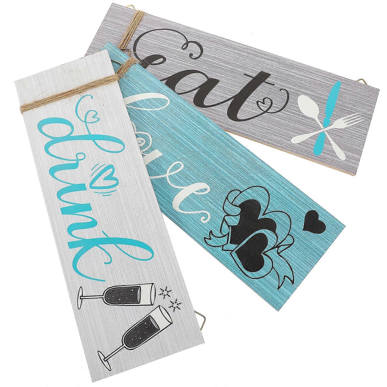 Rustic Wall Decor Kitchen Sign Rectangular Shape Artistic Style Family Members 11.79x3.93in Indication 1Set
