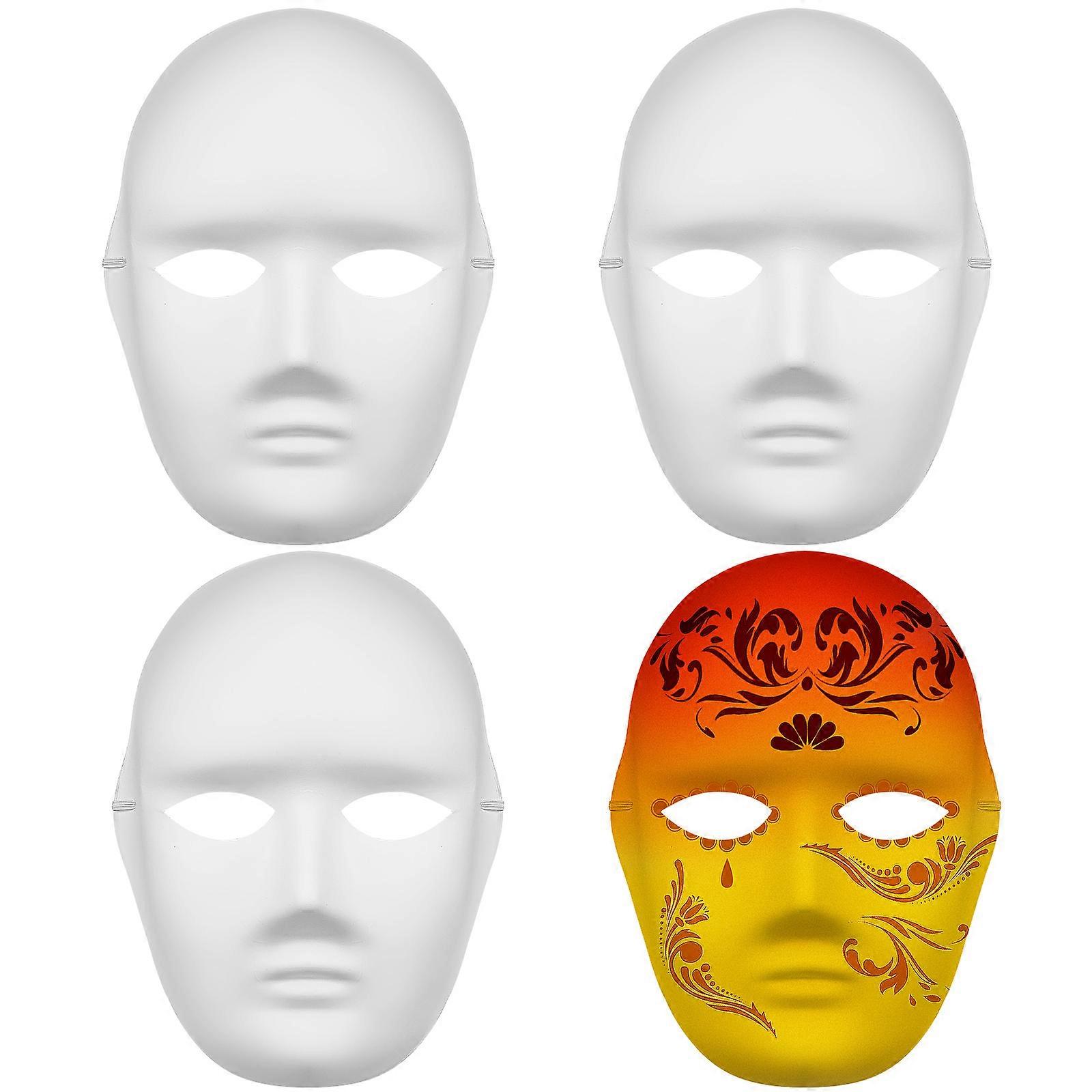 Masquerade Mask Decor Paintable Masquerade Mask Full Blank 4Pcs