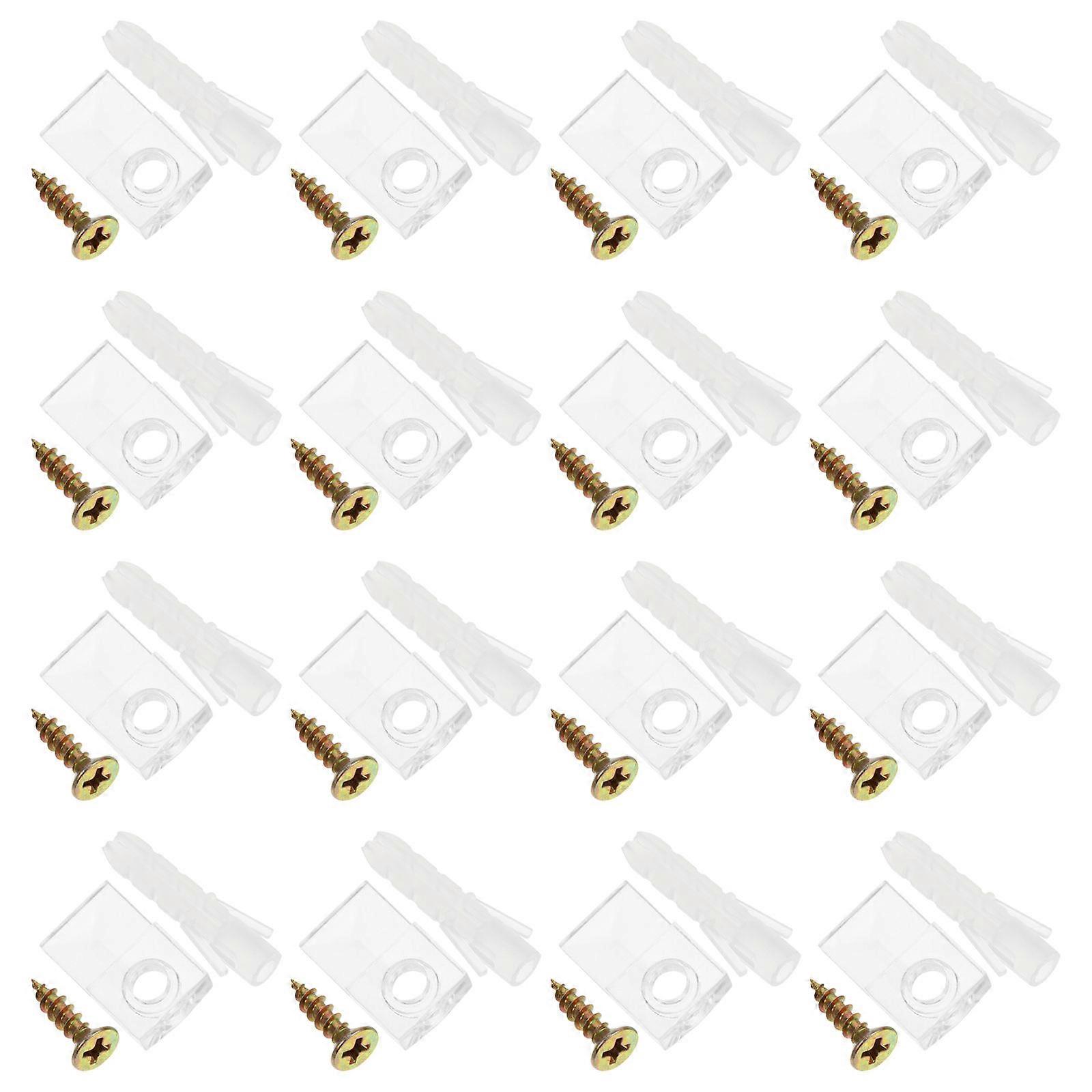 It seems like you're referring to a product listing for **glass mirror clamps** or **plastic fixing clips** used for securing glass in various