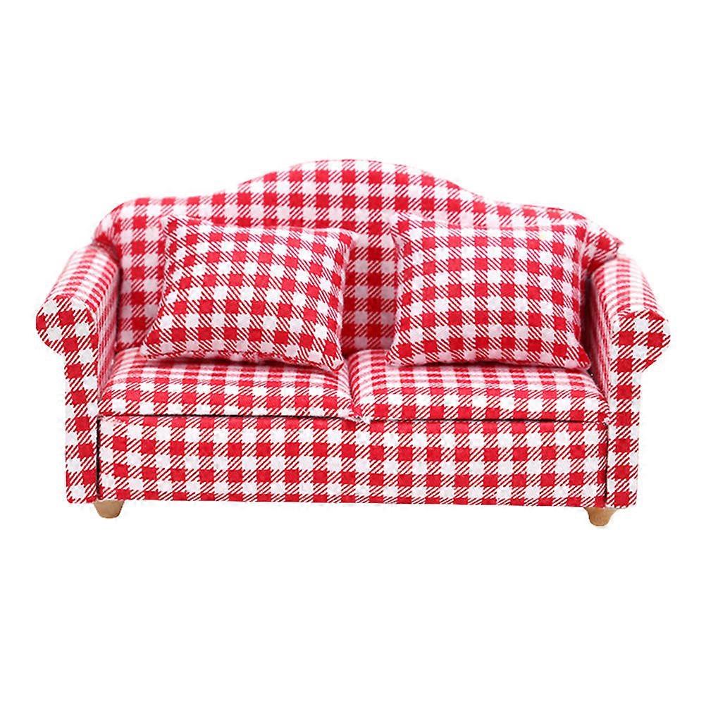 Assorted Color Mini Plaid Sofa Set for Home Decor Made of Synthetic Material and Unique Design