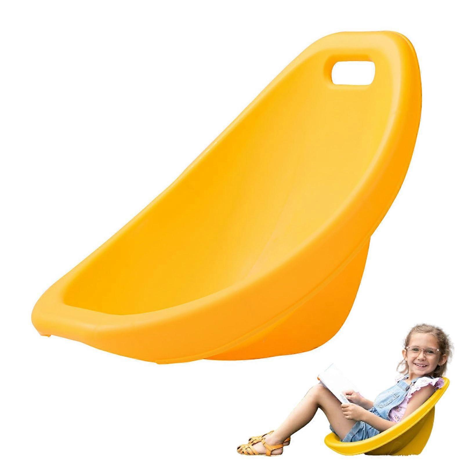 Floor Chair with Back Support, Autism Sensory Chairs, Wobble Stool for Ergonomic Reading, NonSlip Base, Yellow