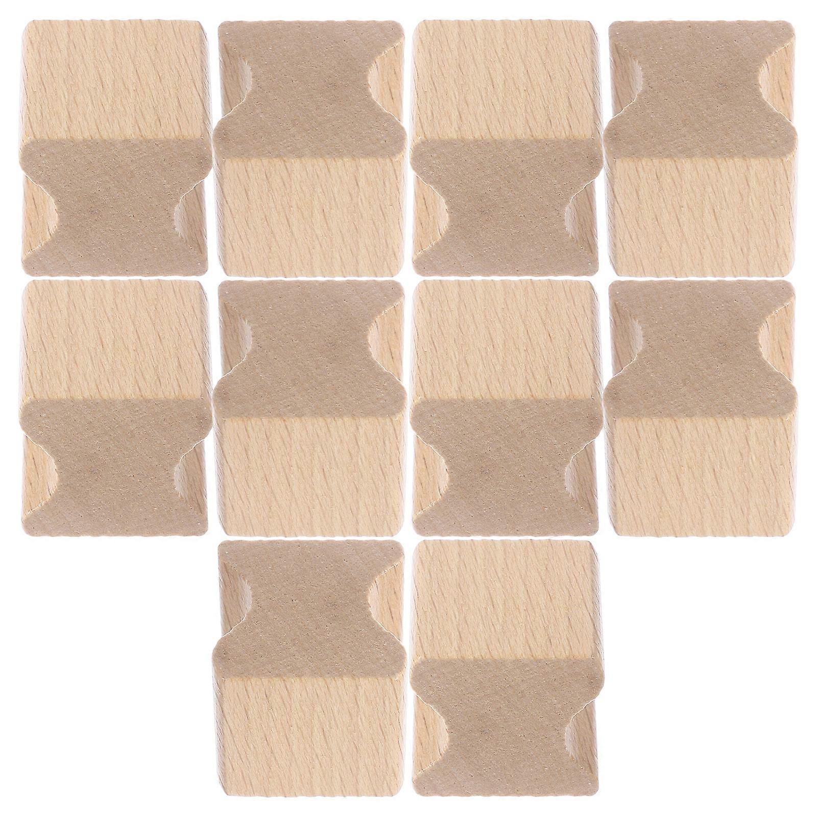 Blank Wood Seal Handmade Decoration Square Shape Beech Wood 10Pcs