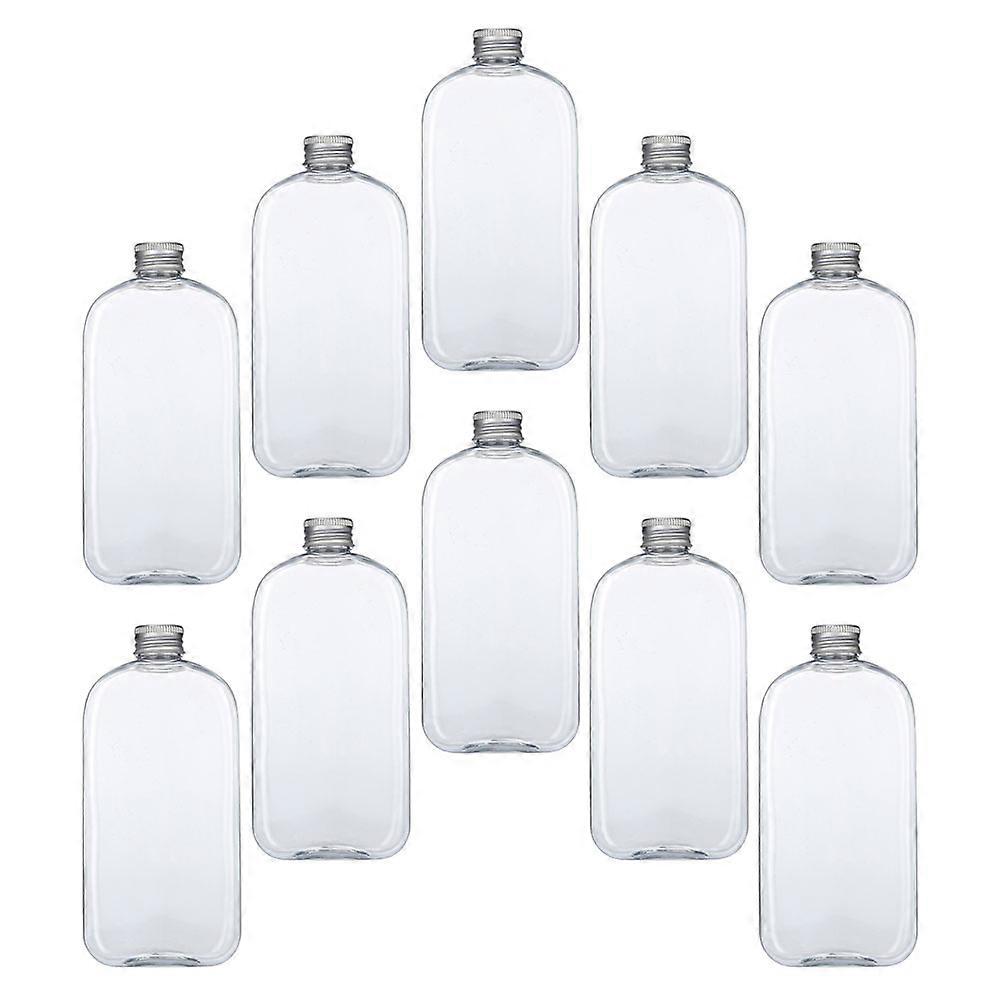 Transparent Plastic Drink Bottles for Storage and Sturdy Suitable for Beverages Smoothie Jam 10Pcs