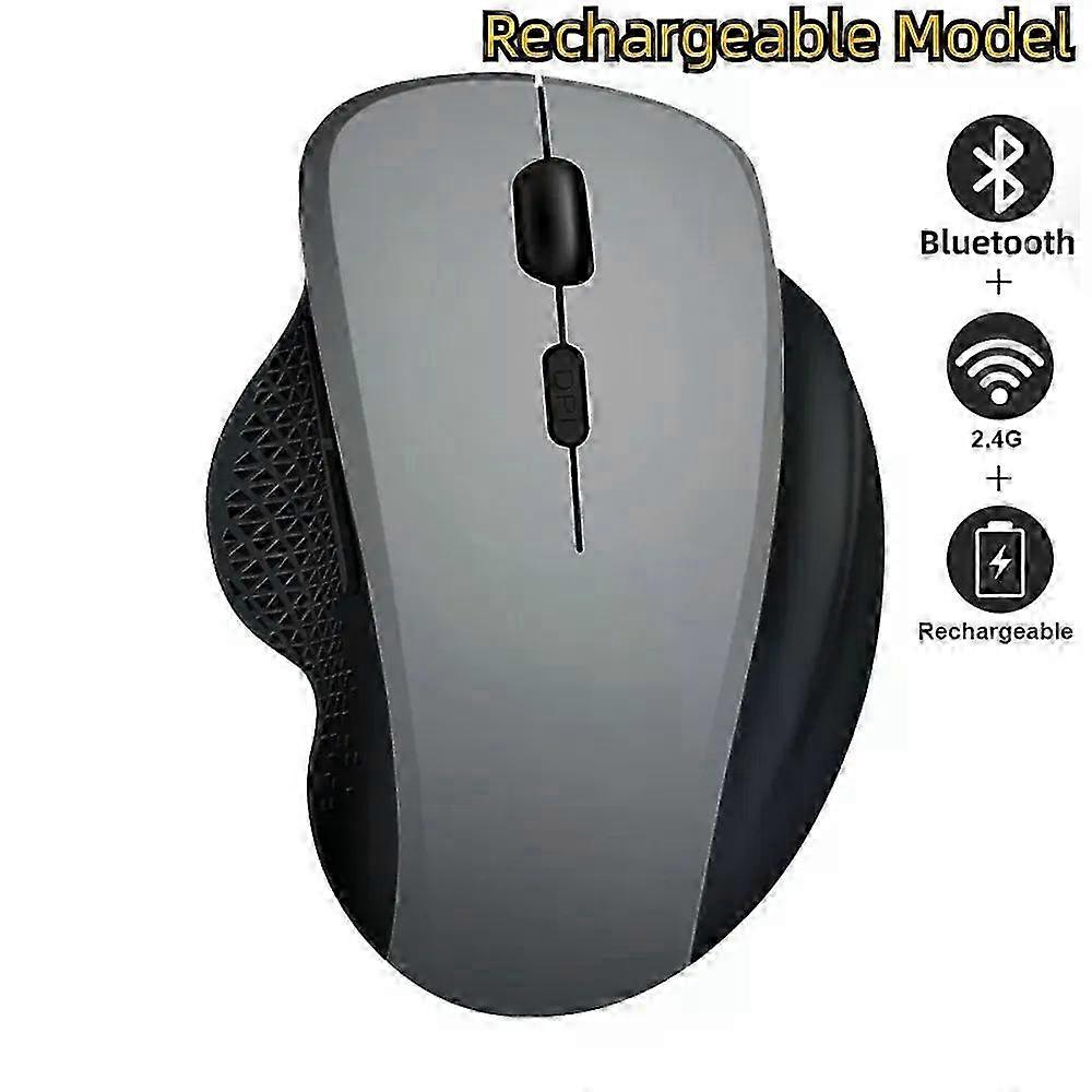 Wireless Bluetooth Mouse Rechargeable Ergonomic Gaming Mouse with 6 Buttons for PC