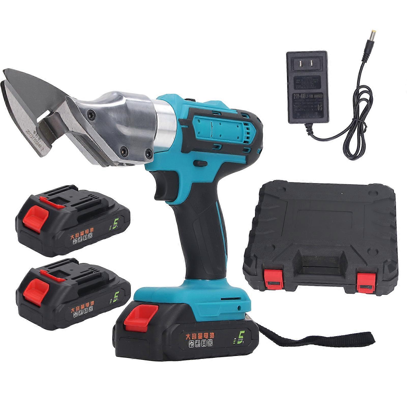 Cordless Electric Scissors High Speed Rotating Head 21V Lithium Battery Scissors for Metal Cutting AC100‑240V US Plug