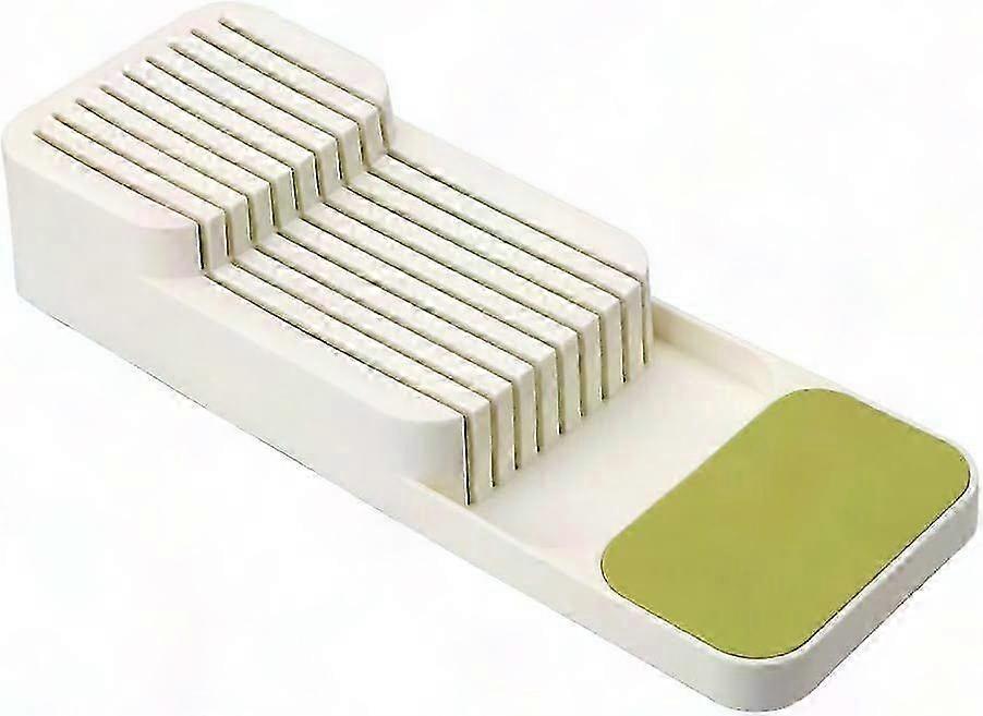 2-Tier Drawer Knife Organizer Tray in White for In-Drawer Storage Solutions
