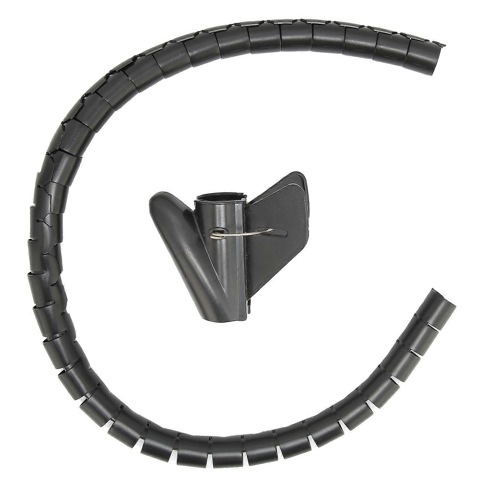 Cable Sleeve Organizer Coiled Wire Management Winding Tube Open Type with Clip 10meter BlackDia16mm