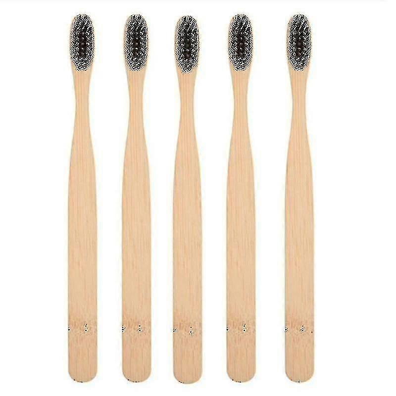 5pcs eco friendly toothbrush Bamboo Resuable Toothbrushes Portable Adult Wooden Soft Tooth Brush for Home Travel Hotel use