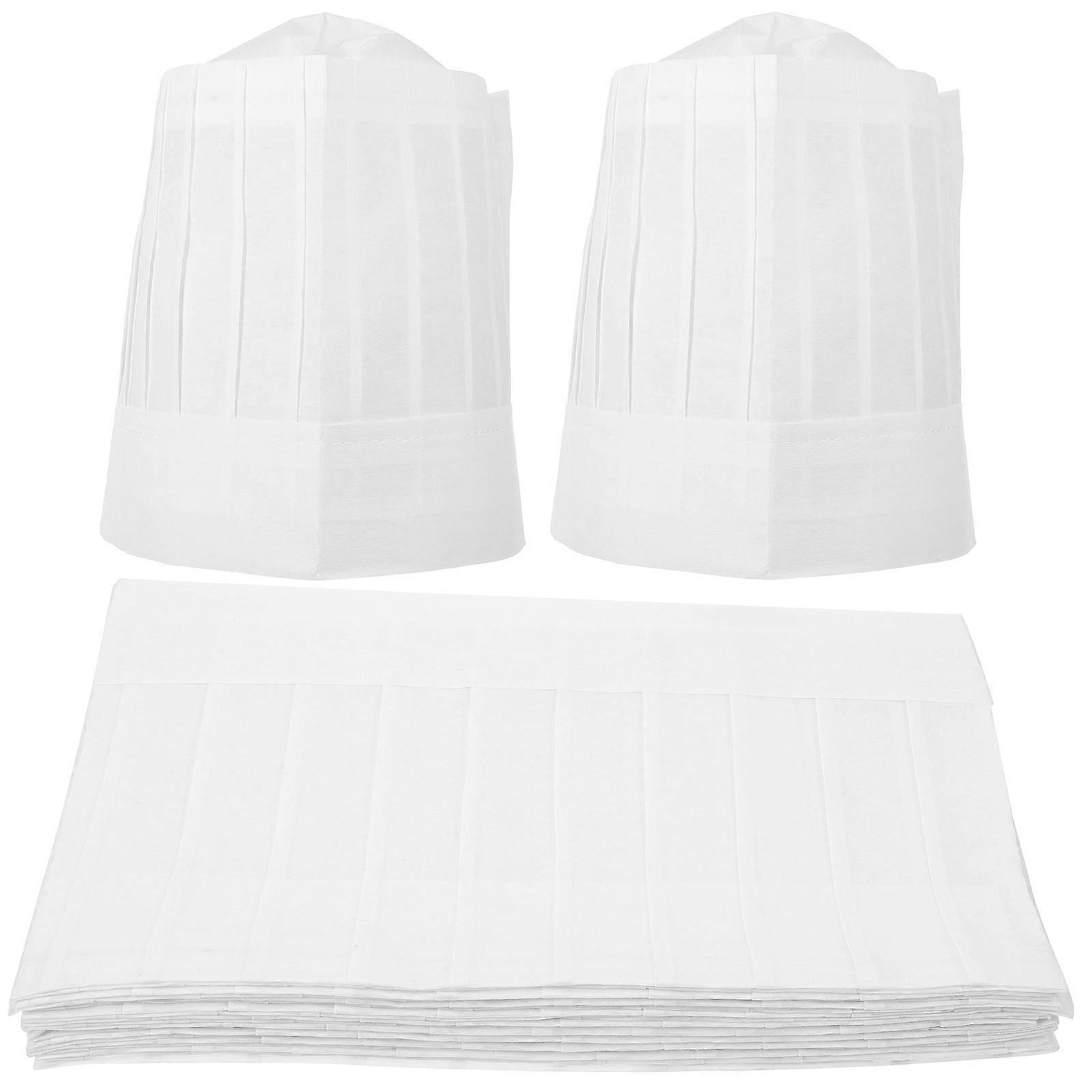 Chef Hat Simple Solid Color Suitable For Men Women In Kitchens Cake Shops 20Pcs