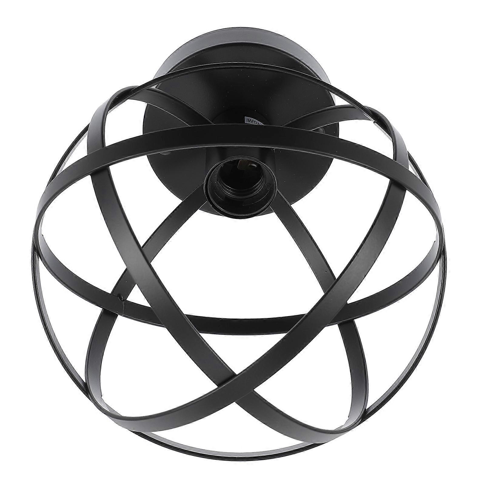 Retro Ceiling Light Spherical Globe Lamp Wrought Iron Vintage Design for Office Hotel 20X20X27CM 1Pack