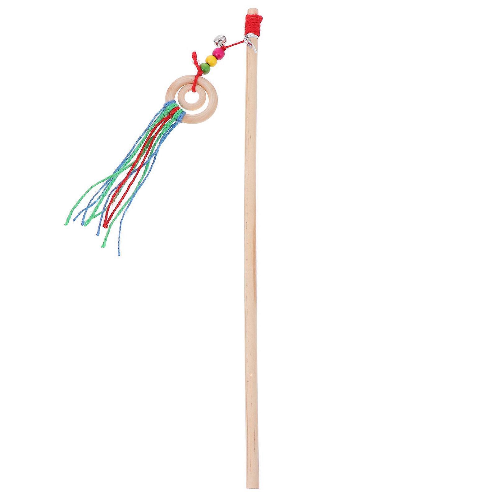 Cat Teaser Stick Interactive Toy for Pet Use Durable Plastic 12.5 Inches
