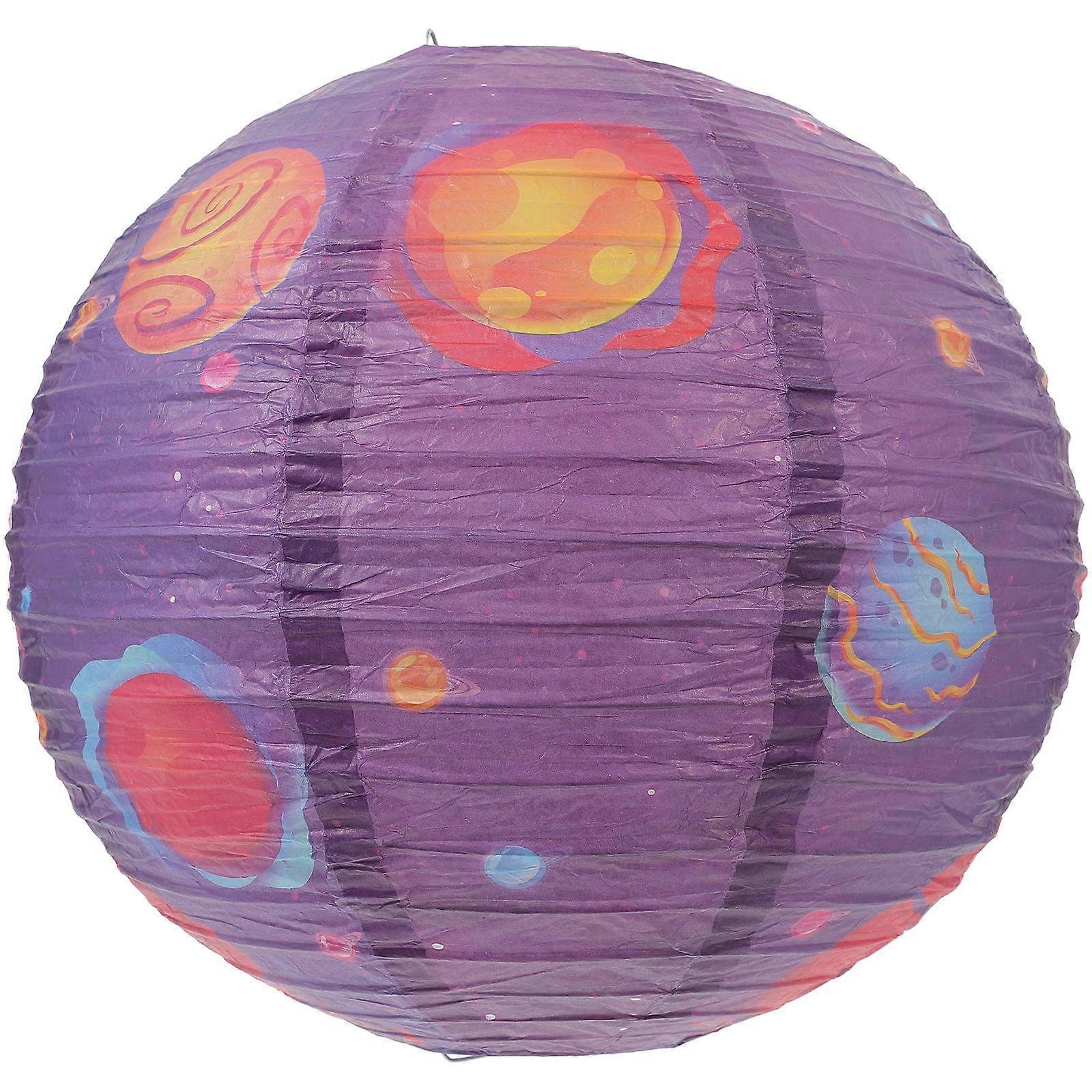 Planets Decor Space Theme Paper Lantern for Festive Events Iron Structure 1Pcs