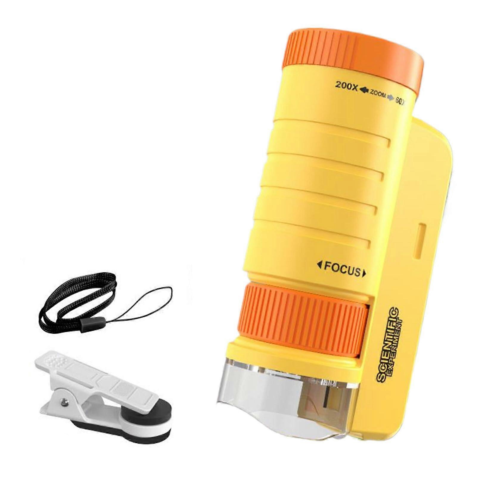 Pocket Microscope Electronics with Clear Images ABS Digital Microscope for Electronics Pocket Microscope for Kids, Orange  Yellow