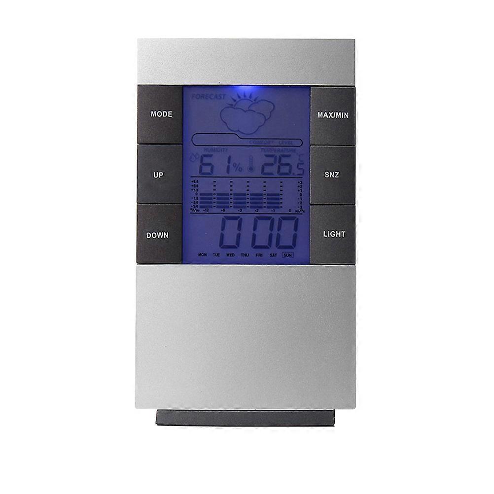 1 PC LCD Humidity Temperature Meter Hygrometer Indoor Clock No Battery Included