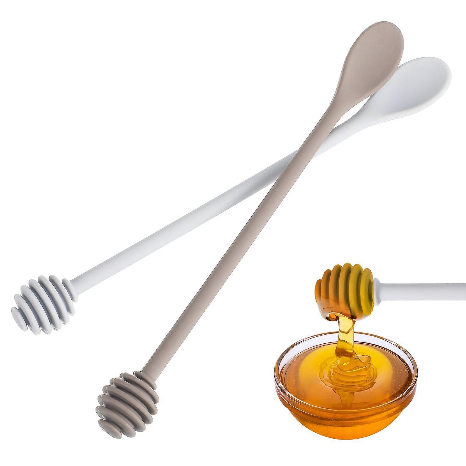 2pcs Long Handle Honey Stirring Spoons Mixing Sticks Dipper Kitchen Tools
