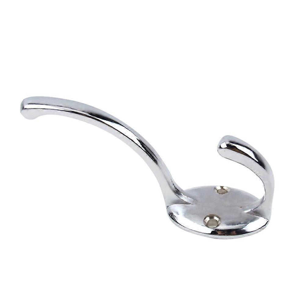 ヘビーデューティデュアルコートフック亜鉛合金シルバー、ハンギングコート用省スペースデザイン2フック
