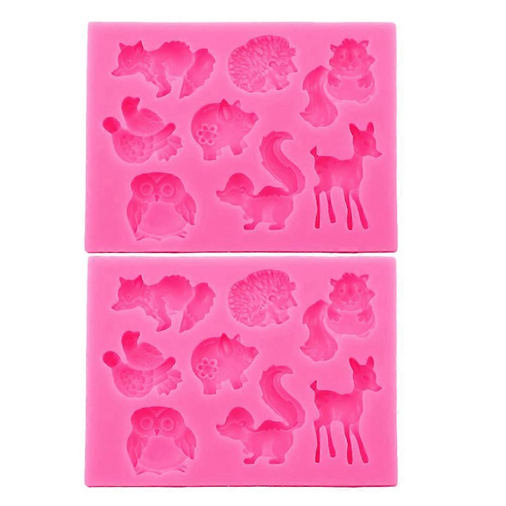 Silicone Animal Molds Pink Baking Molds Diy Baking Non Stick Easy Demoulding 2Pcs