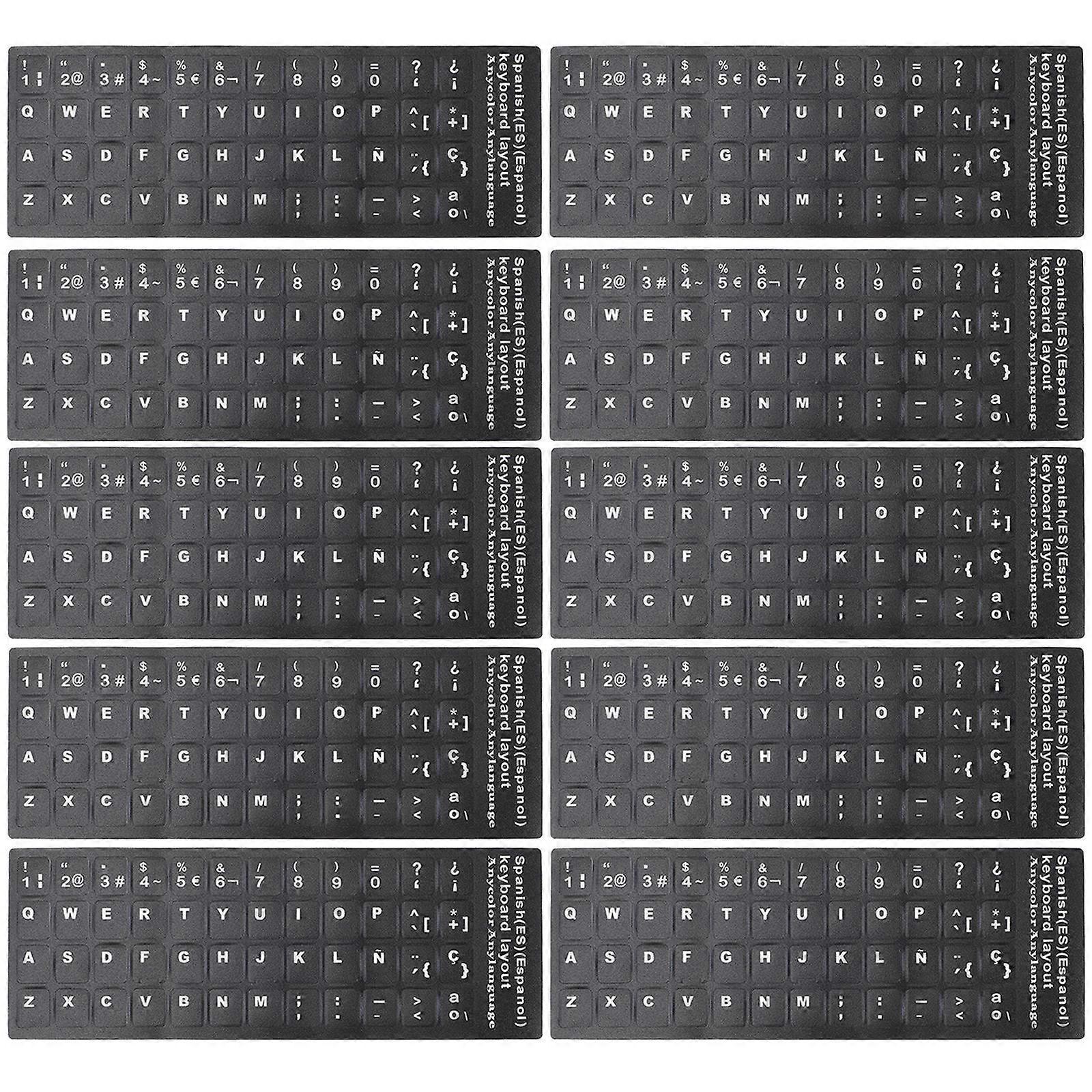 Keyboard Stickers for Laptop with Dust and Water Resistance Black PVC Material 10 Sheets