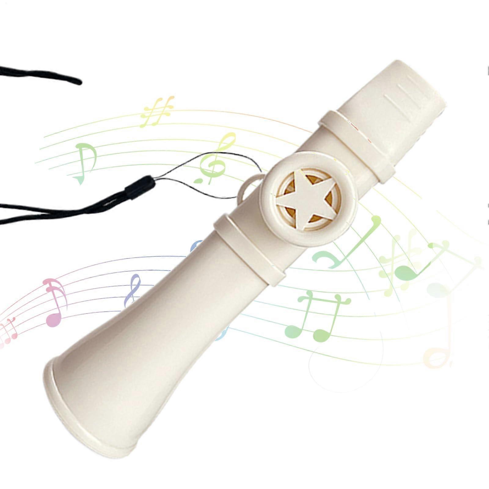 Kazoos for Adults NonSlip Grip Reusable Whistle for All Ages – White