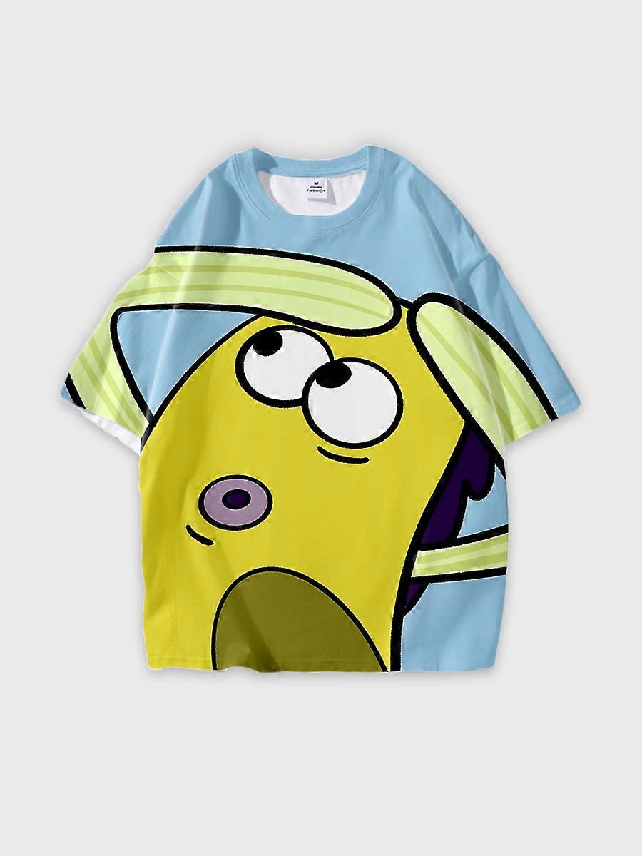 T-shirt round neck Anime Pattern loose short sleeve D1383