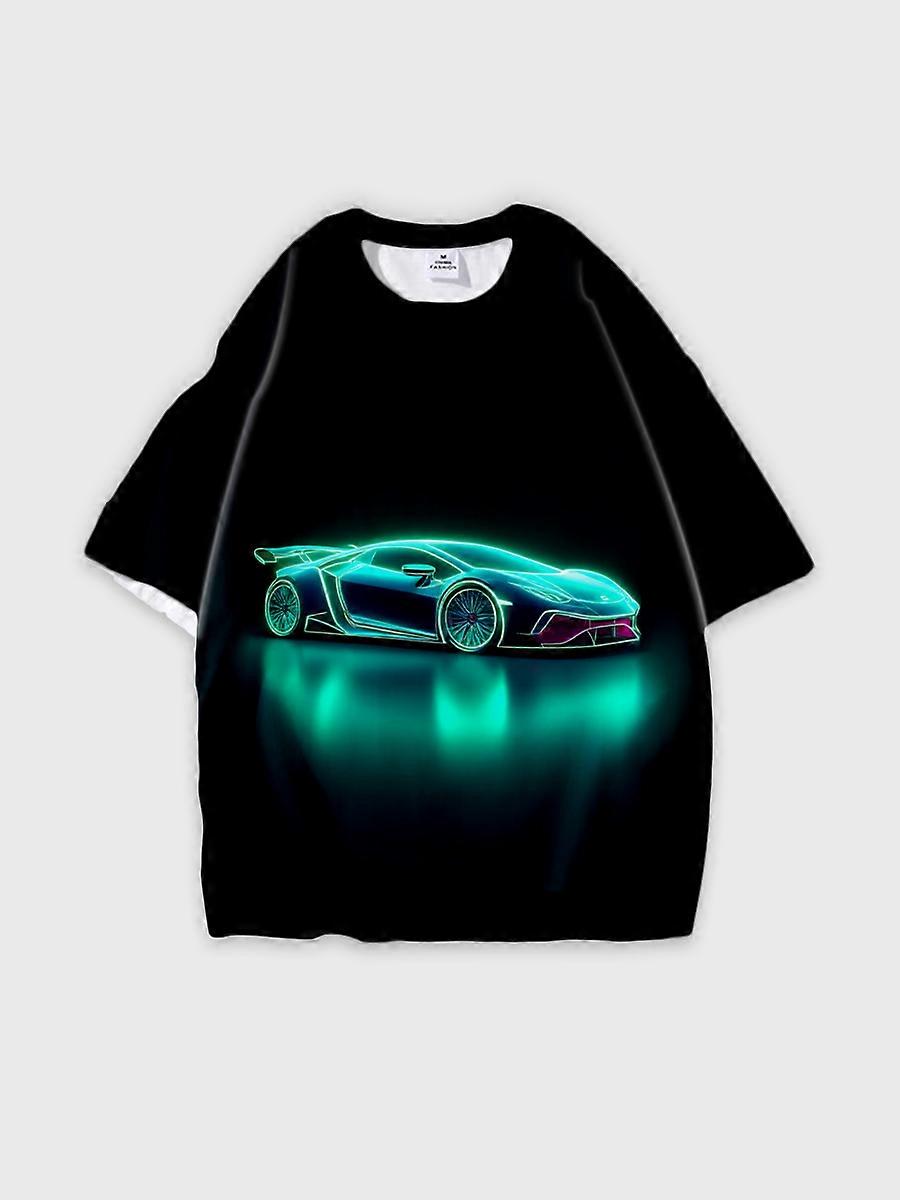 T-shirt round neck Pattern loose short sleeve N262