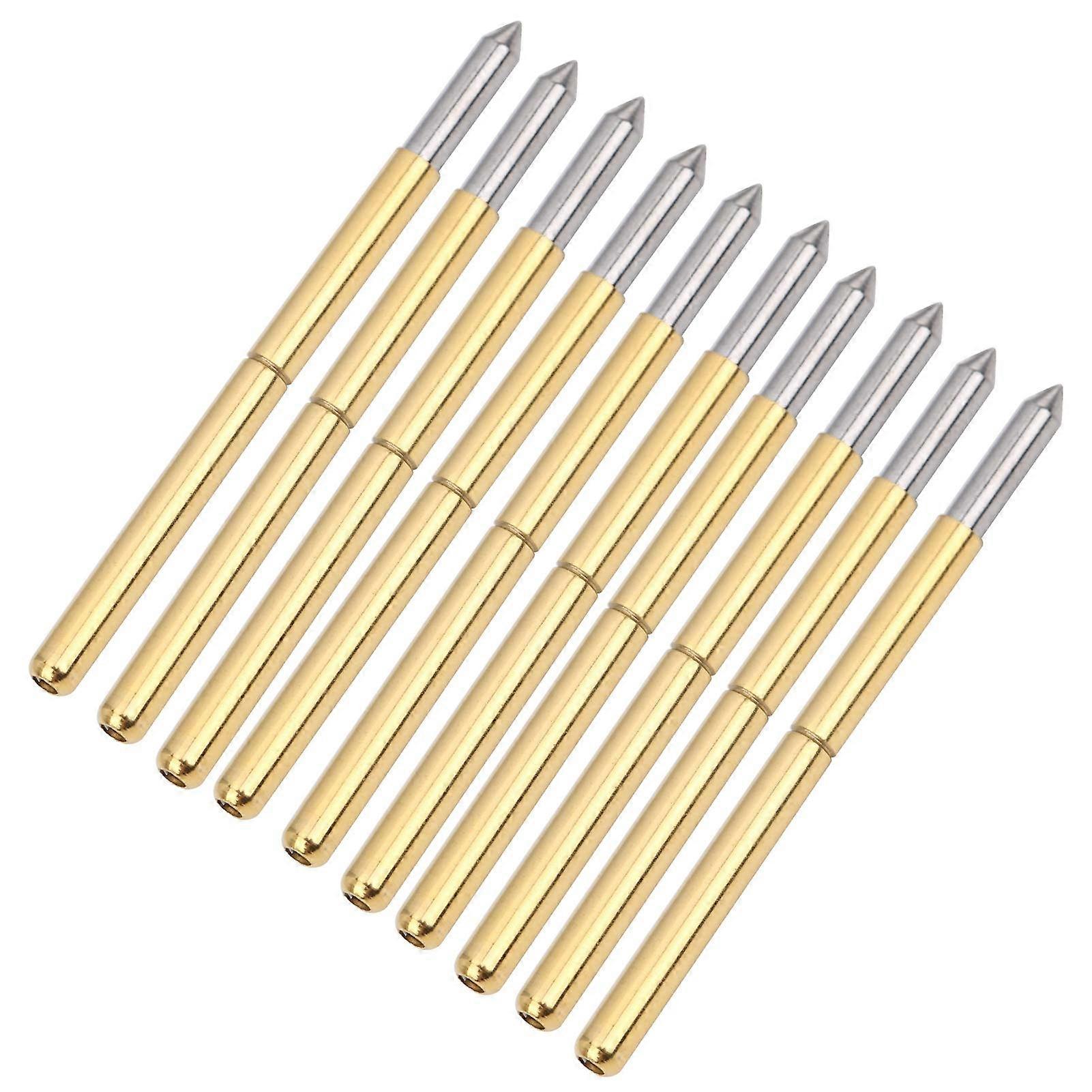 P125-B Test Probe Spring Pogo Pins, 2.02 mm Accuracy Brass Guide Pins for PCB Solder Connections, 100-Pack