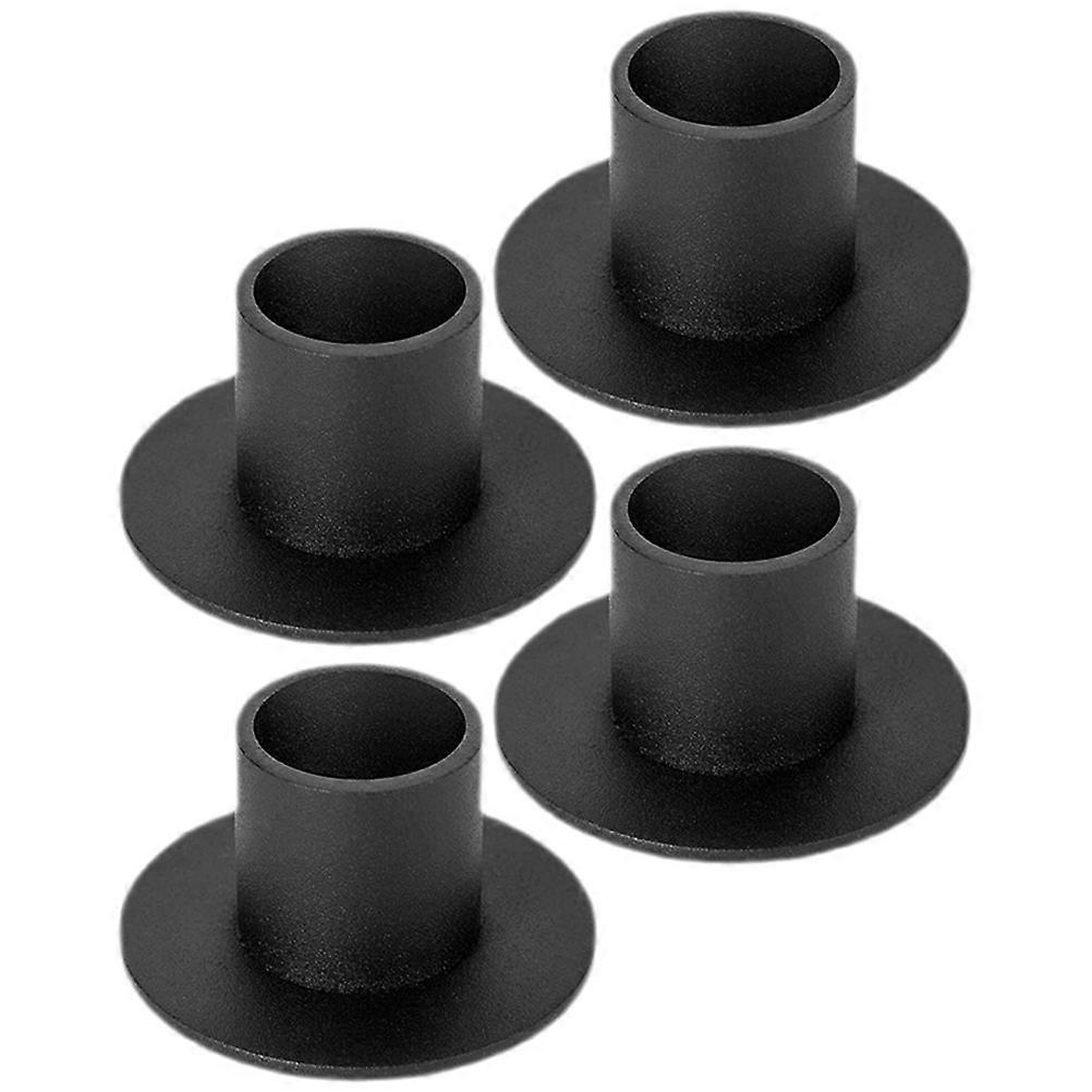 Decorative Iron Candlestick Round Base Candleholder 4Pcs for Parties