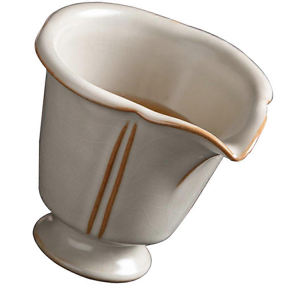 Beige Ceramic Cup for Storage Use with Comfortable Grip and Modern Craftsmanship 5.5 inches