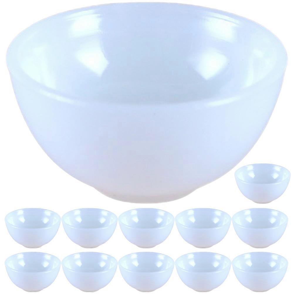 Mini House Bowl Model for Decor 12Pcs White Plastic Mini Bowl Set